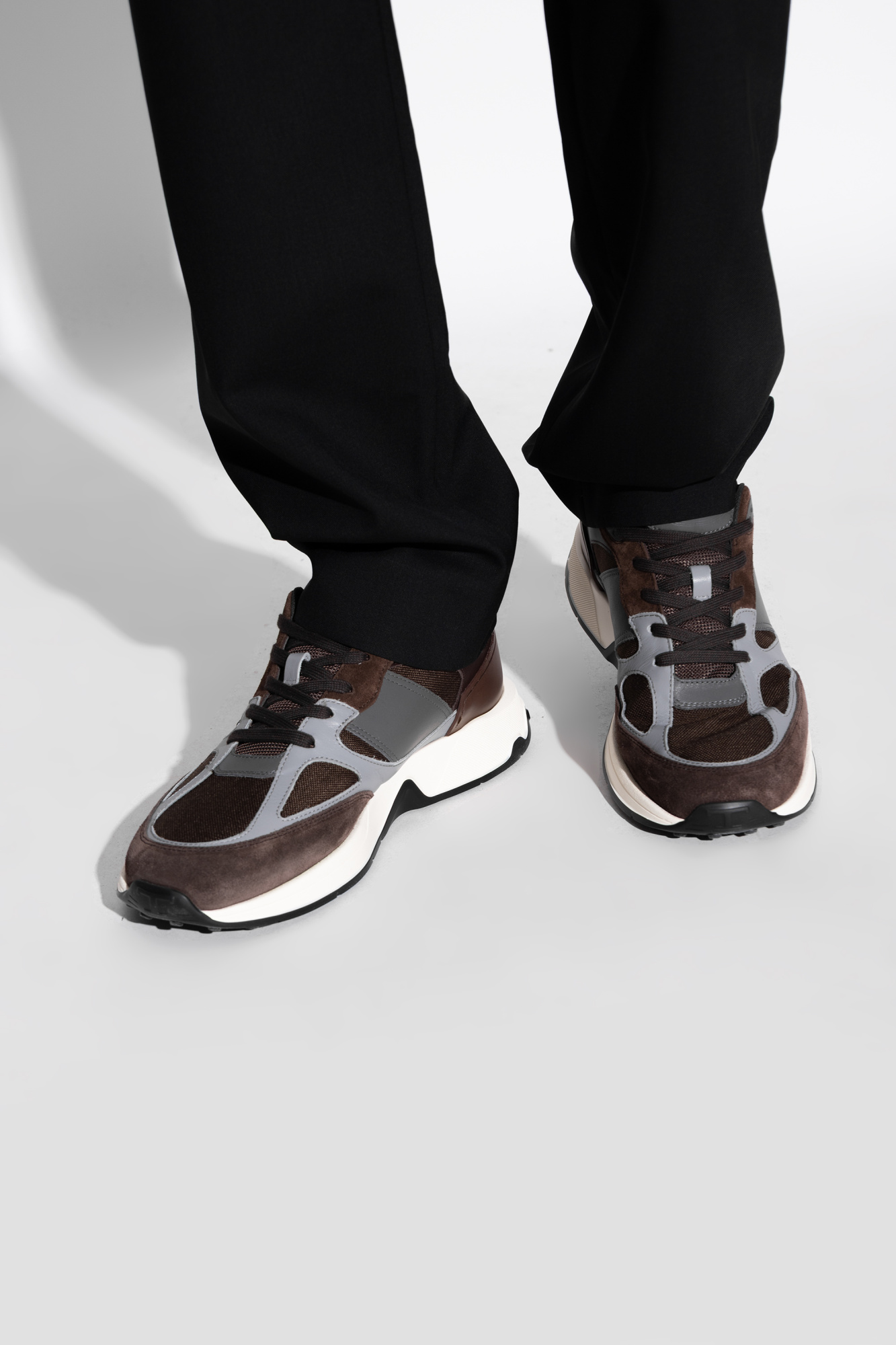 スニーカー Tod'S Two-Tone Leather And Suede Sneakers Tod's Suede Sneakers | Neutrals | FARFETCH PL